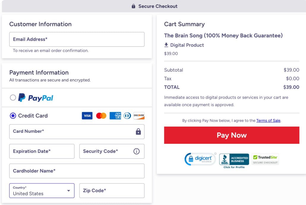 the brain song checkout image